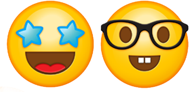 Emoji Collection - Starry Eyed Emoticon (800x400), Png Download