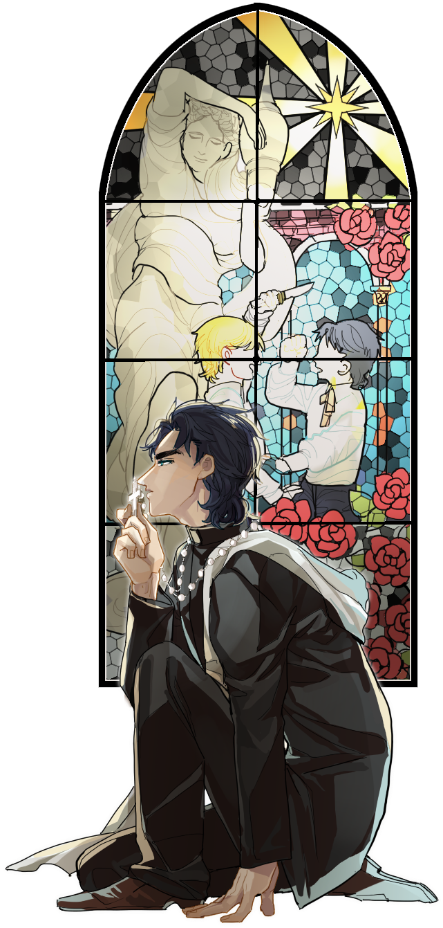 Jonathan Joestar Download Jonathan Joestar Image - Stained Glass (800x1400), Png Download