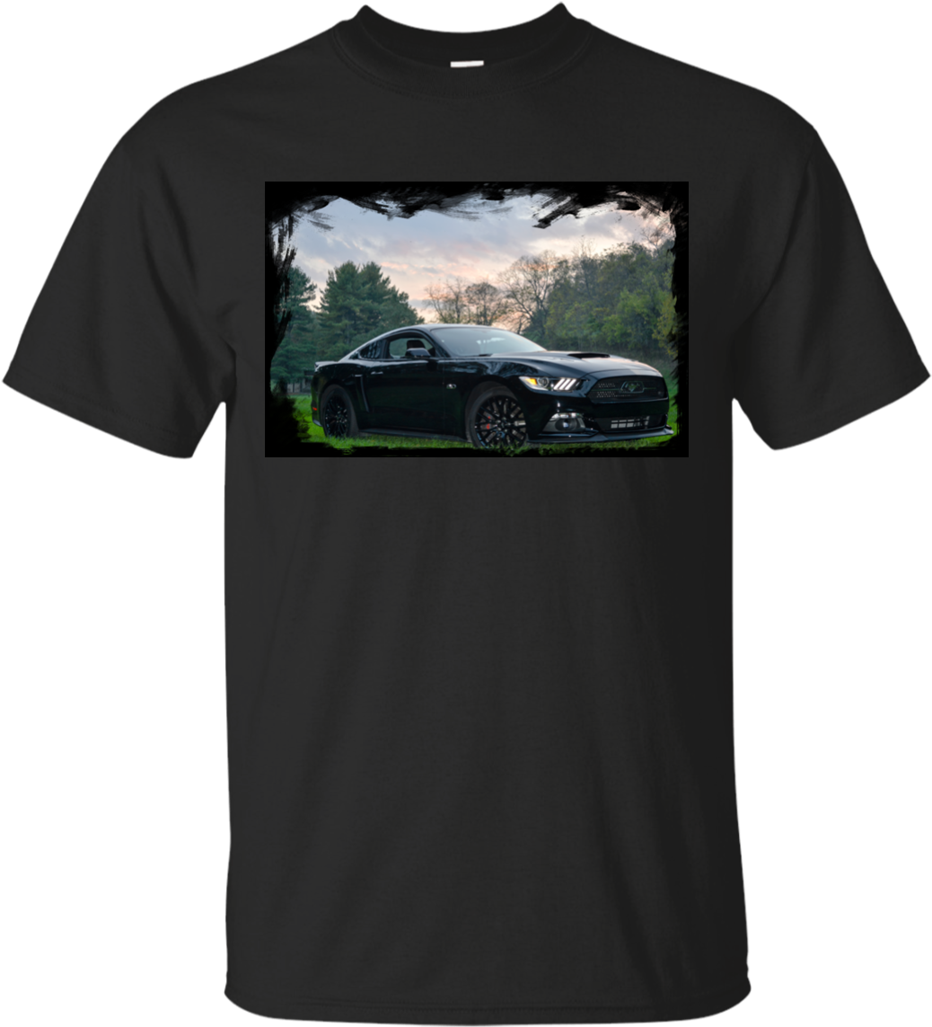 Dave's Mustang W/ Brush Stroke Border - Shirt (1155x1155), Png Download