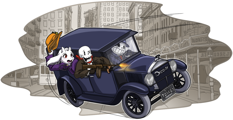 Undertale Персонажи, - Antique Car (811x417), Png Download