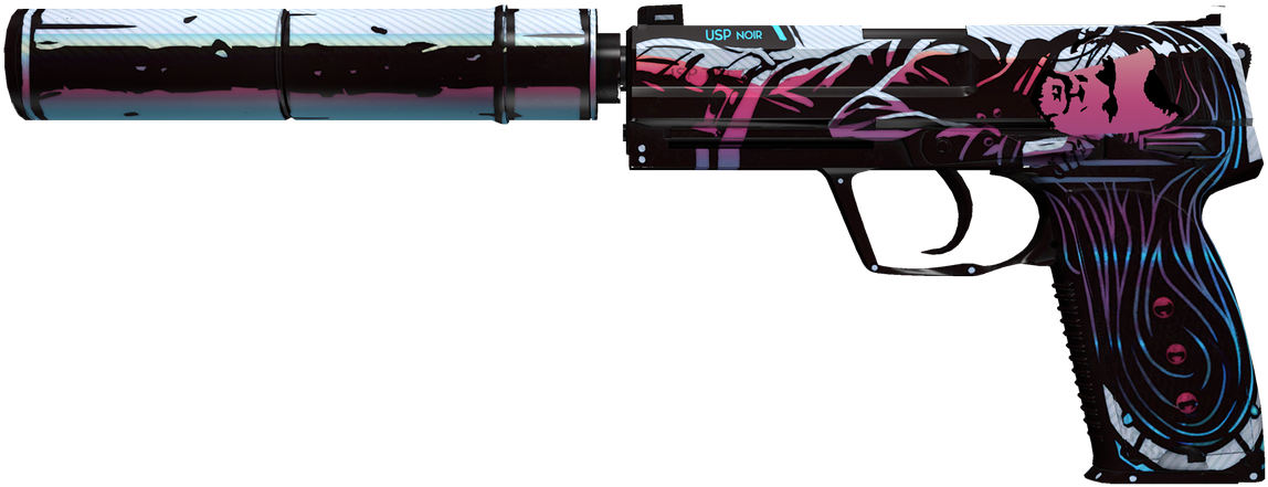 Usp S Neo Noir Games Globaloffensive Csgo - Usp Neo Noir Png (1199x494), Png Download
