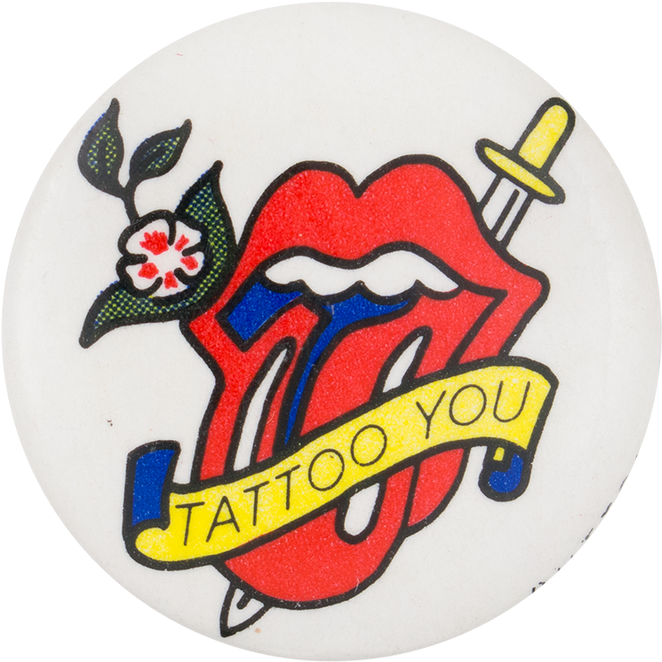 Rolling Stones Tattoo You - Vintage Rolling Stones Tattoo You Pin Back (1000x898), Png Download