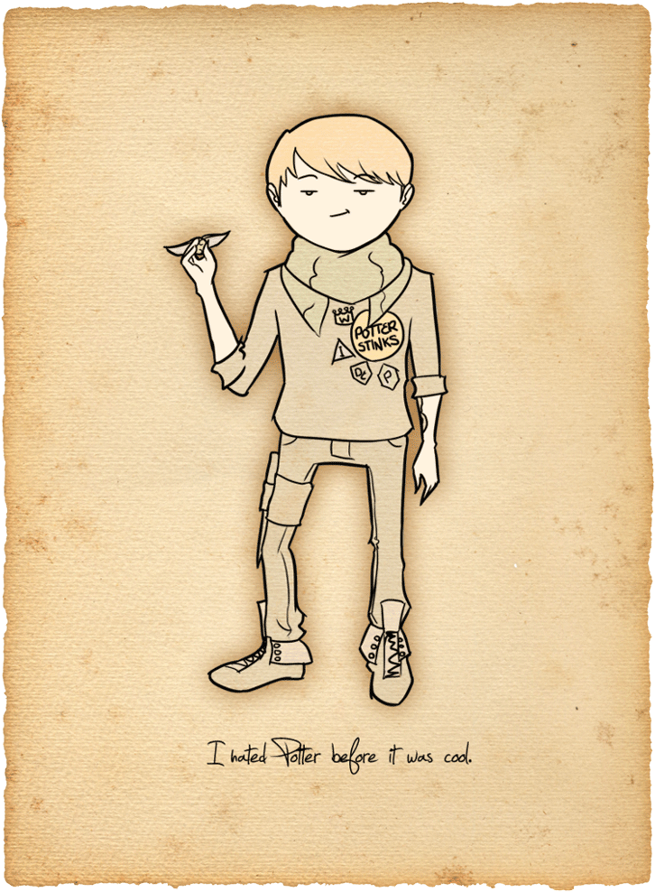 Harry Potter Hipster Rotae Draco Malfoy I Hated Potter - Hipster Harry Potter (750x1000), Png Download