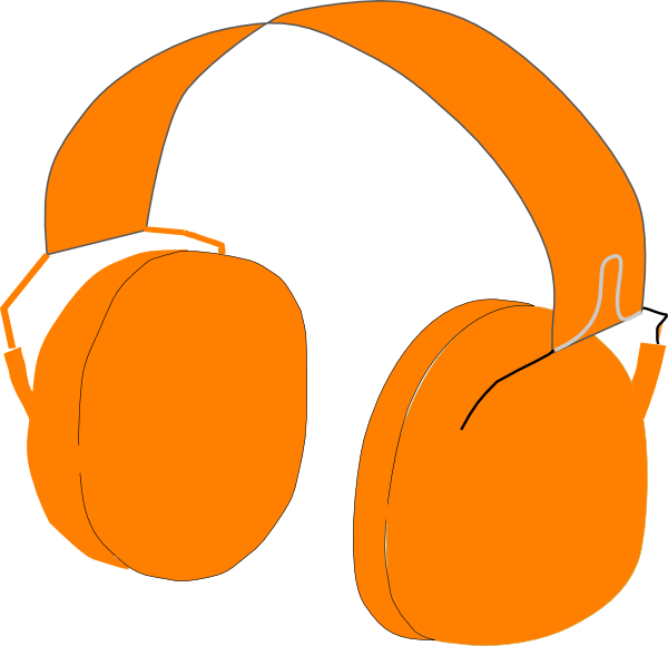 Clip Art At Clker Com Vector Online - Orange Clipart Headphones (600x580), Png Download