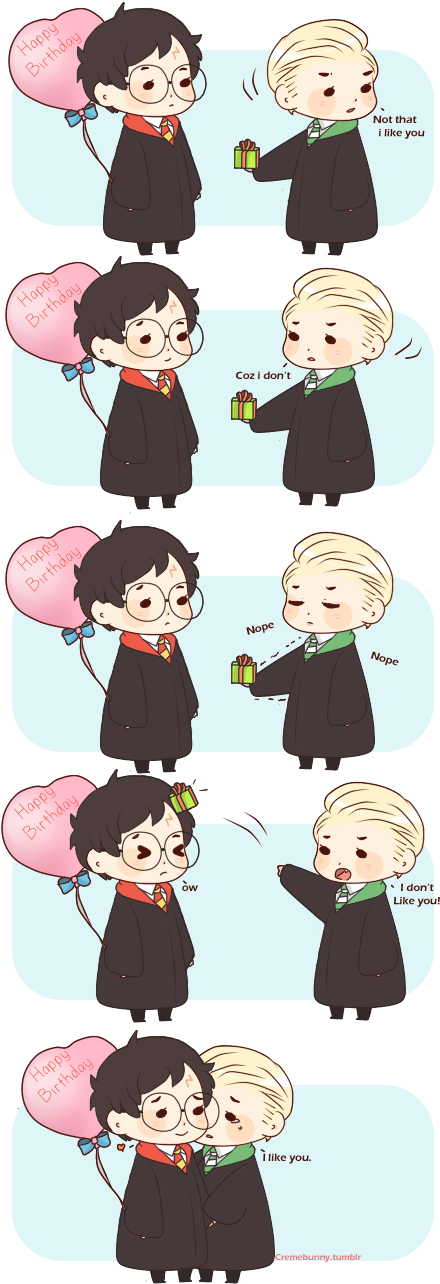 Harry Celebrating With Ron And Hermione - Drarry Fan Art Cute (500x1296), Png Download