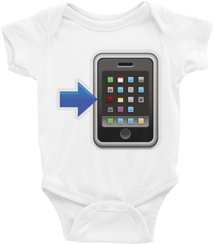 Emoji Baby Short Sleeve One Piece - Mobile Phone (1000x1000), Png Download