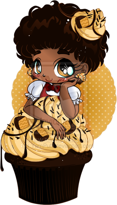 Peanut Butter Cupcake Chibi By Yampuff - Chibi Cupcake Girl (400x699), Png Download