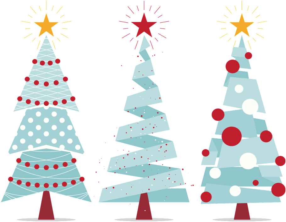 Tres Árboles De Navidad Pintado A Mano Pnges Transparentes - Arbol De Navidad Geometrico (1024x1024), Png Download