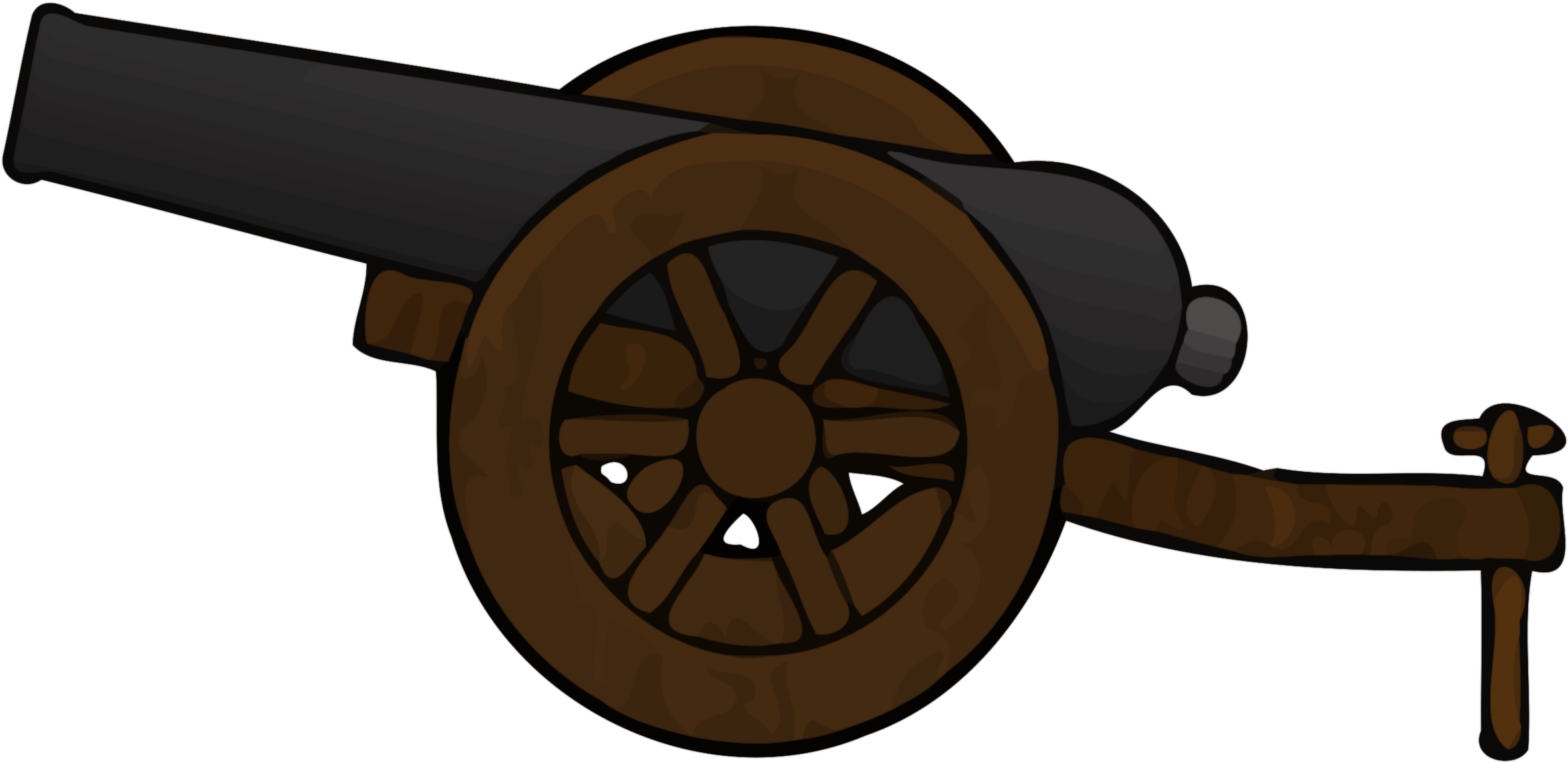 Canon Clipart Gun Pencil - Cannon Clipart (2400x1159), Png Download