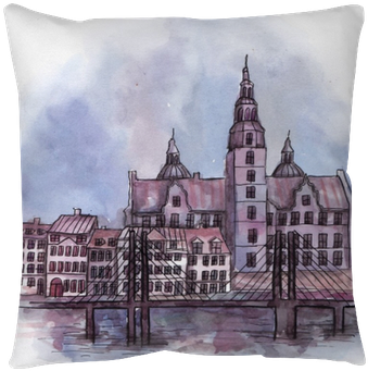 The Panoramic View Of Copenhagen Watercolor Of European - Copenhagen (400x400), Png Download