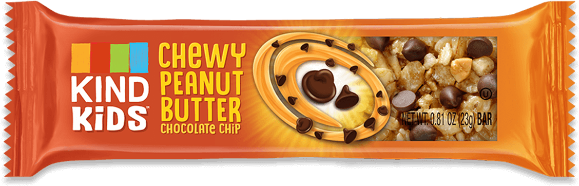 Chewy Peanut Butter Chocolate Chip - Kind Kids Bars (1334x564), Png Download