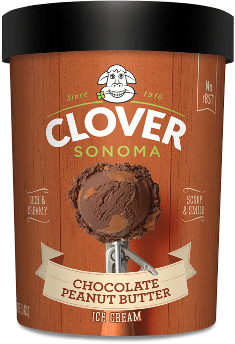 Chocolate Peanut Butter - Clover Sonoma Ice Cream (604x725), Png Download