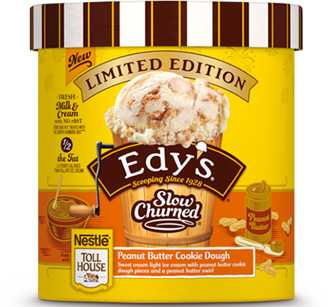 Peanut Butter Cookie Dough - Edy's Peanut Butter Cookie Dough Ice Cream (500x480), Png Download