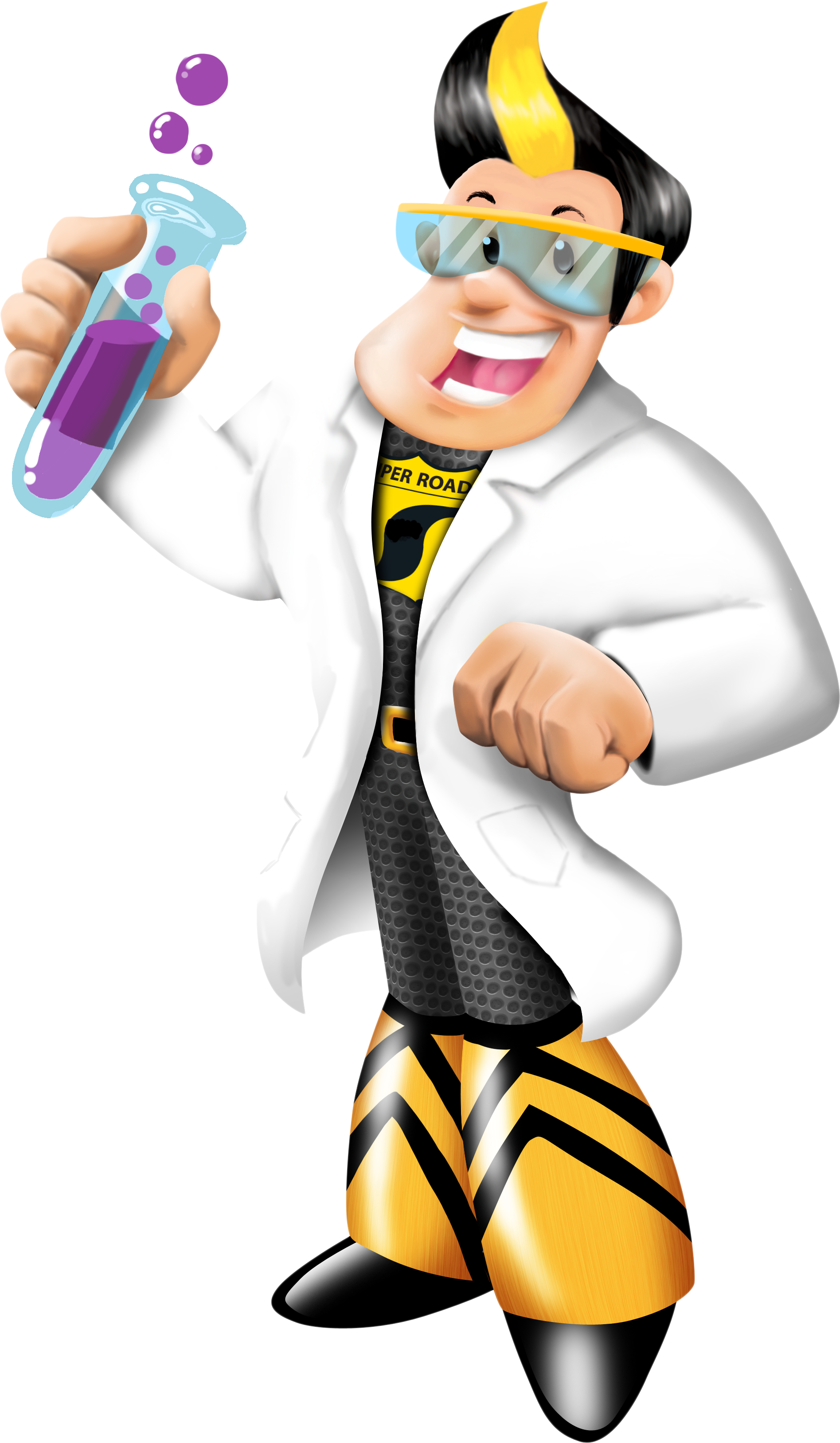 Variações Do Mascote Criado Para Superroad - Cartoon (2110x3636), Png Download