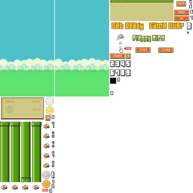 Flappy Bird Atlas Png (800x800), Png Download
