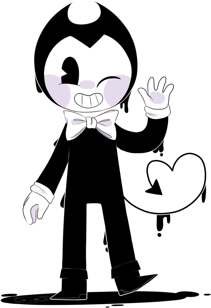 Banner Black And White Download Bendy And The Machine - Bendy And The Ink Machine Drawings Cute (1024x1271), Png Download