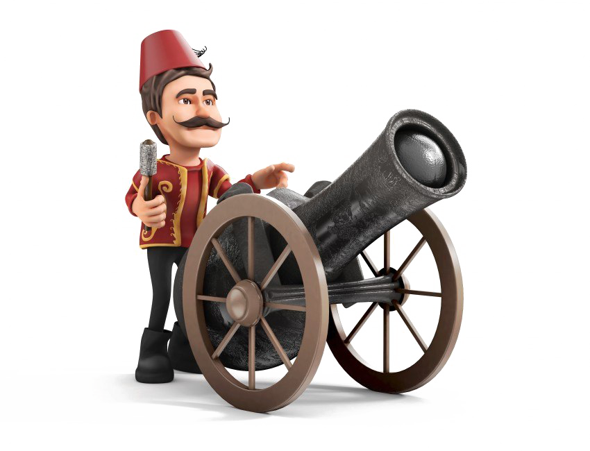 Cannon Png Transparent - Ramadan Cannon Png (850x650), Png Download