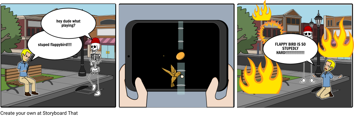 Sam Plays Flappybird - Cartoon (1164x385), Png Download