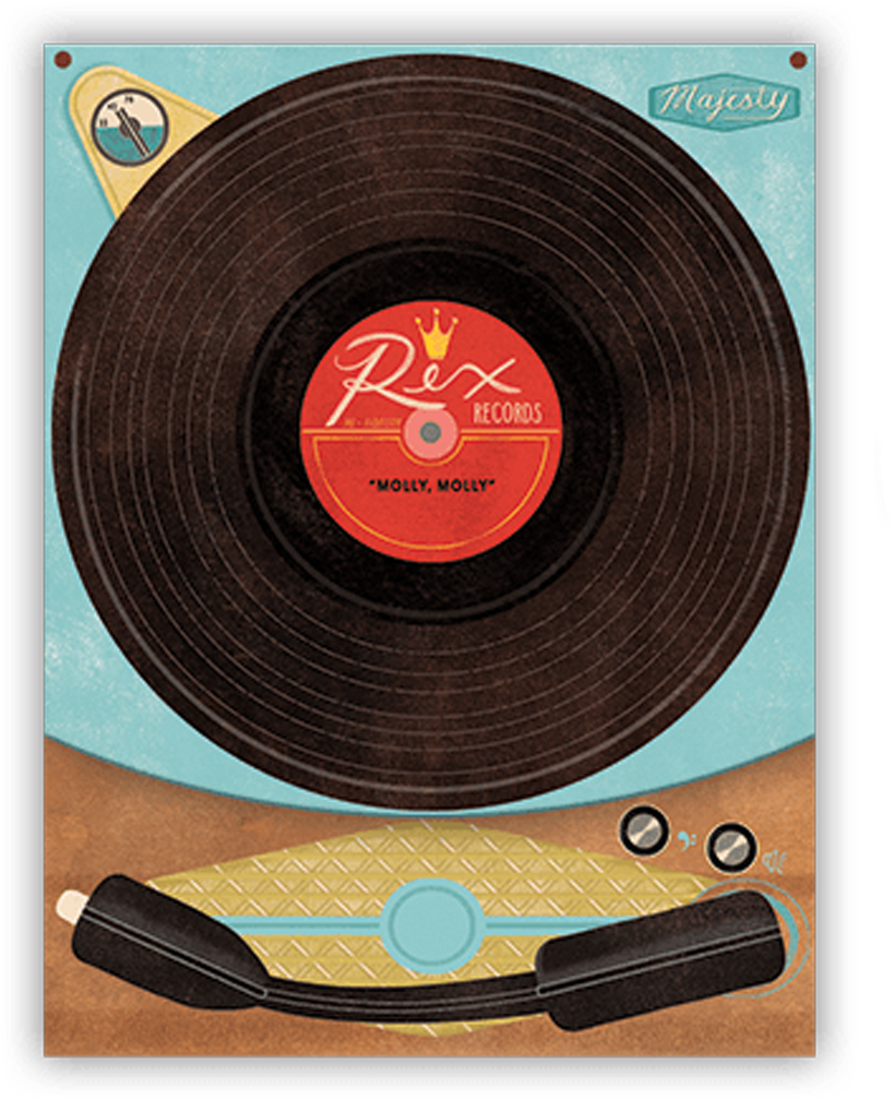 Record Player Pocket Note Pad - Molly & Rex: Pocket Note Pad - Vinyl (1200x1200), Png Download