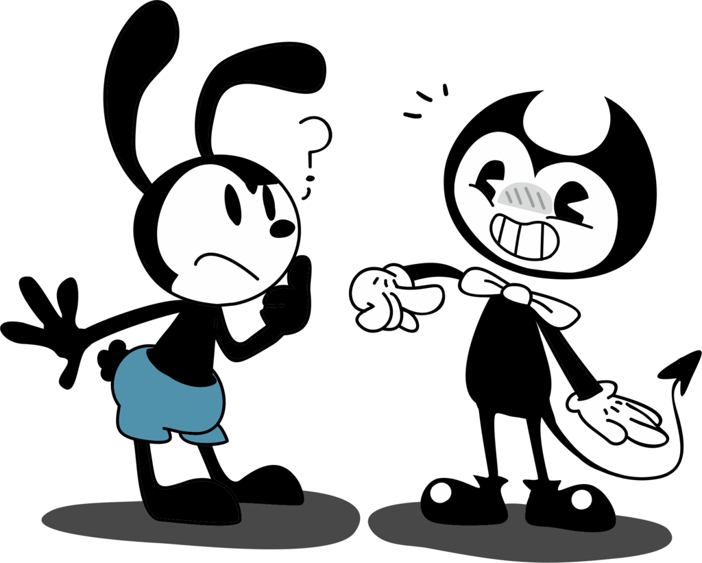 Go To Image - Mickey Oswald And Bendy (1024x821), Png Download