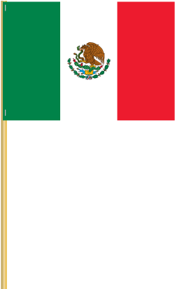 Mexico Flag With Pole (520x416), Png Download