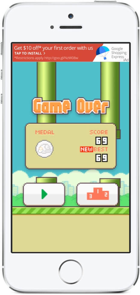 Flappy Bird (485x1000), Png Download