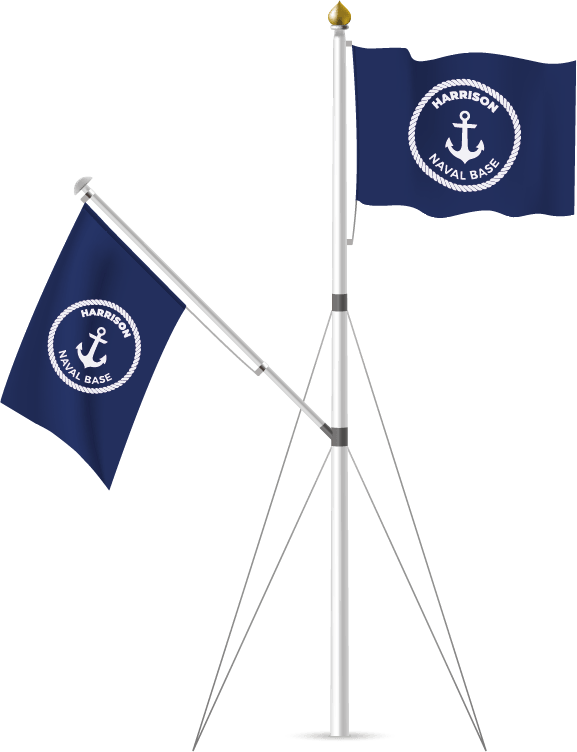 Rigged Flagpole - Banner (577x752), Png Download
