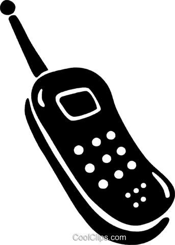 Cellular Phones Royalty Free Vector Clip Art Illustration - Celular Clipart Png (343x480), Png Download