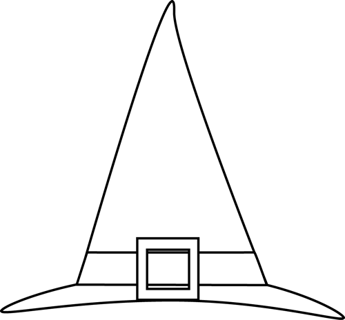 Black Witch Hat Png Clipart Image - Witches Hat Clipart Black And White (500x464), Png Download