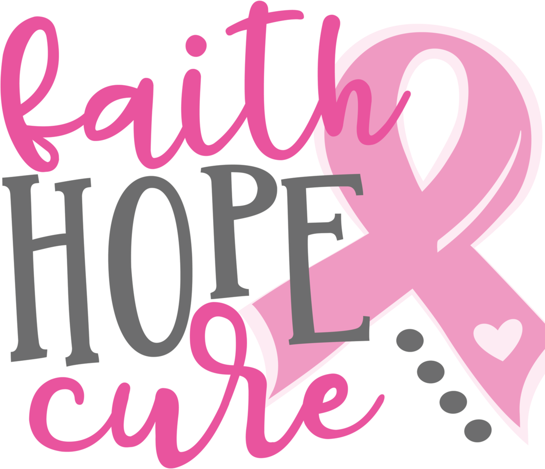 Faith Hope Cure Breast Cancer Awareness Ribbon Women's - Faith Hope Cure (1060x1272), Png Download