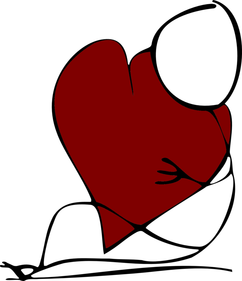 , Big Hearts With Line In It - Man With Big Heart (830x962), Png Download