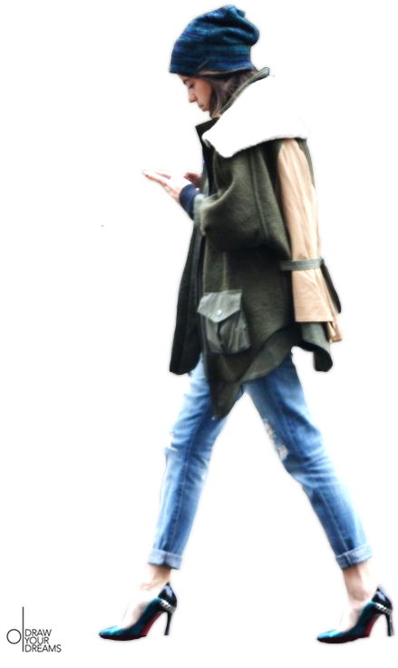 ¡nos Gusta Compartir Drawyourdreams People Cutout, - Sexy Rainy Day Outfit (550x787), Png Download