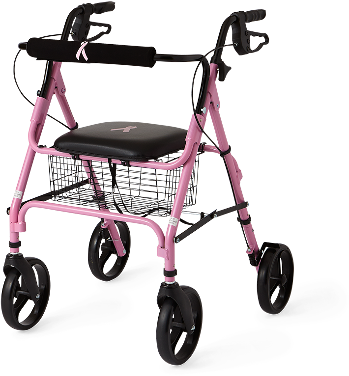 Breast Cancer Awareness Rollator - Envoy 480 - Rolling Walker By Medline (860x860), Png Download