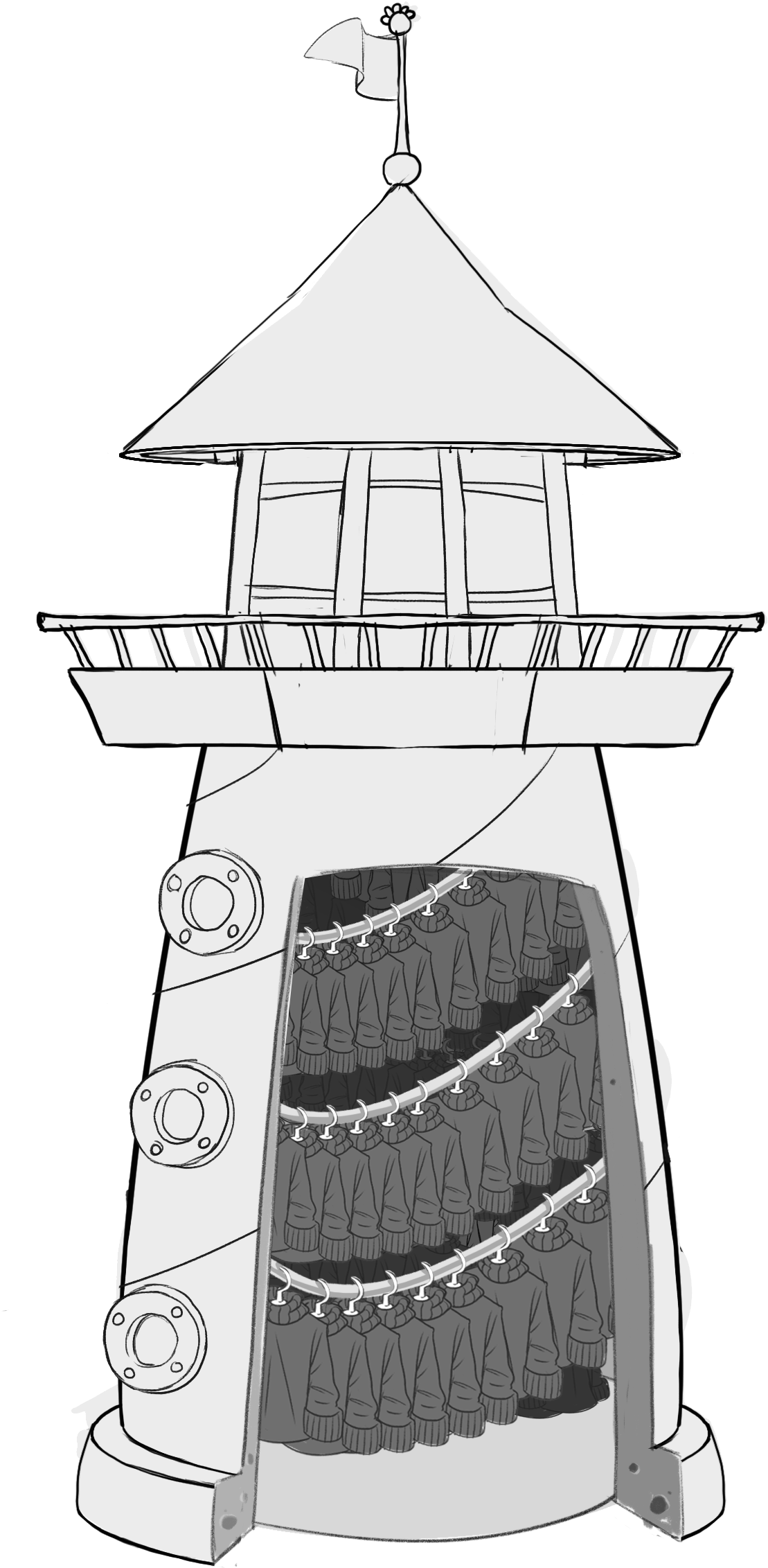 Lighthouse Fornewsfeed Sweaters - Sketch (1281x2550), Png Download