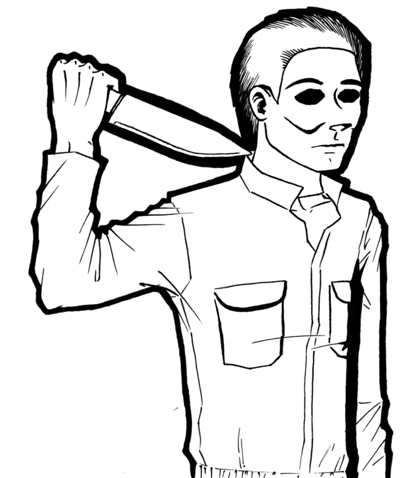 Michael At Getdrawings Com - Michael Myers Knife Drawing (827x966), Png Download