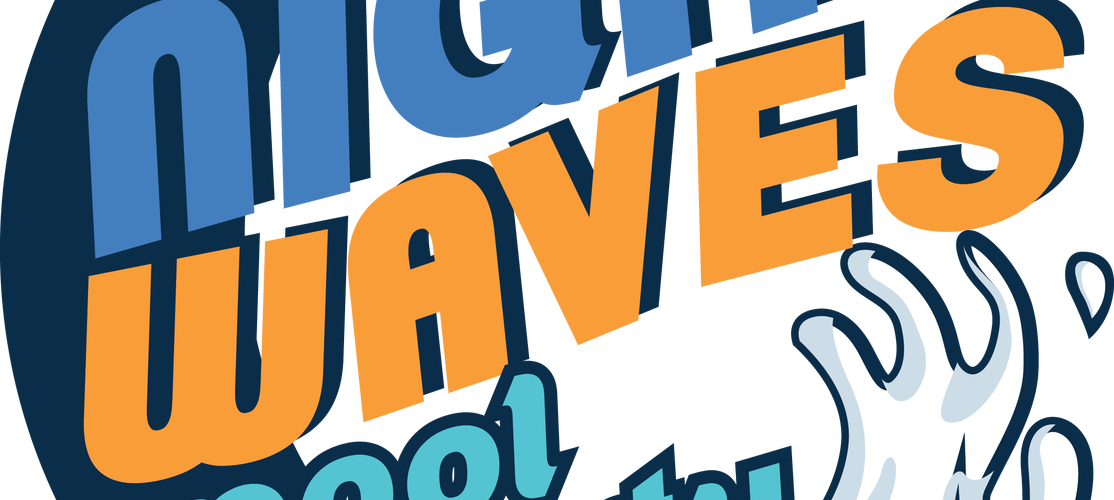 Night Waves Pool Party Series - Pool Night Party Png (1114x500), Png Download