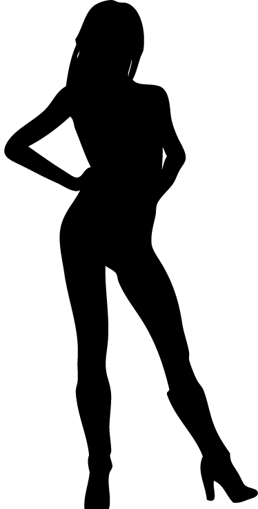 Sexy Lady Wall Decal - Women In Heels Silhouette (374x737), Png Download