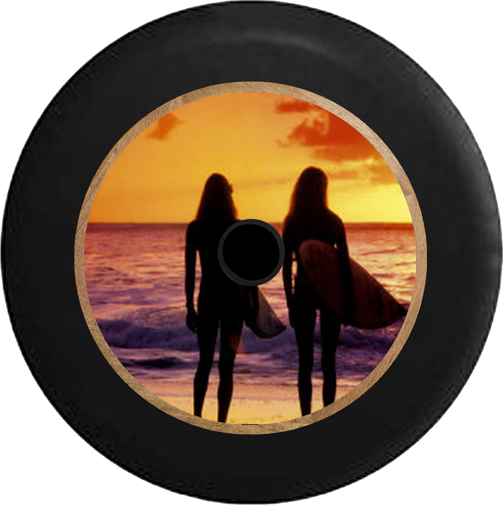 Jeep Wrangler Jl Backup Camera Silhouette Sexy Beautiful - Tirecoverpro Full Color Silhouette Sexy Beautiful Surfer (1732x1737), Png Download