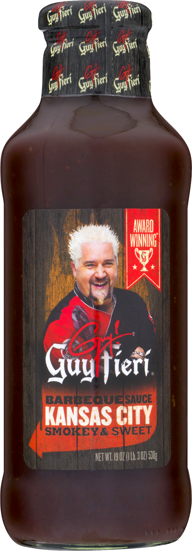 Guy Fieri Barbecue Sauce, Kansas City - 19 Oz Bottle (629x1800), Png Download