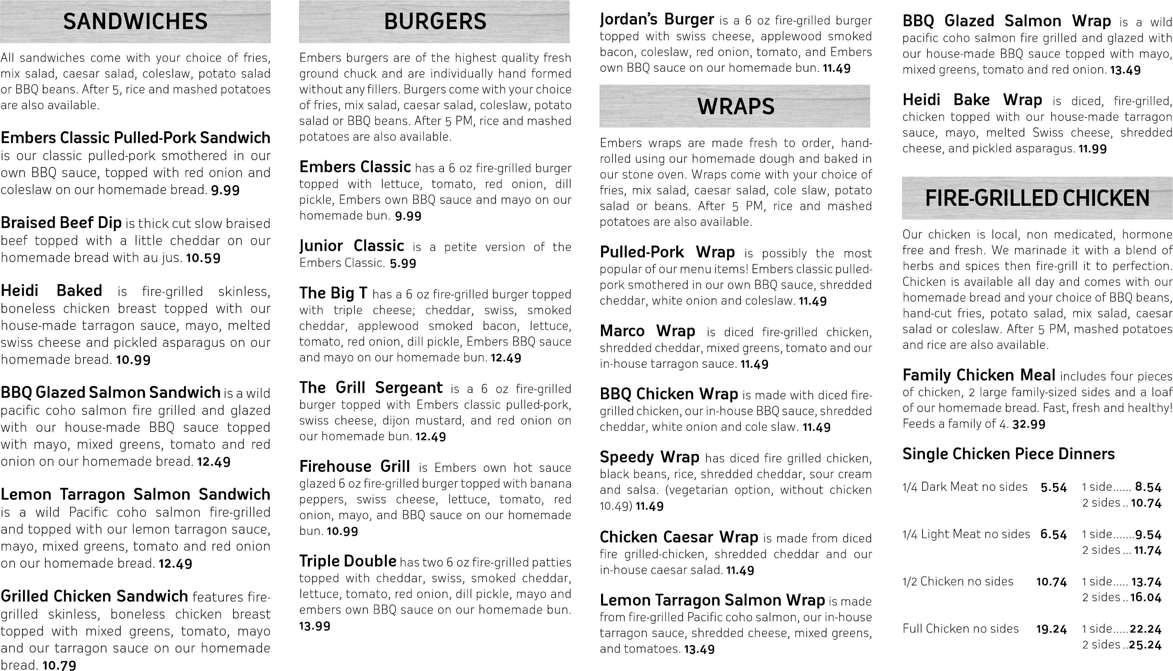 Embers Bbq House, Mission Menu - Embers Bbq House (4200x2550), Png Download