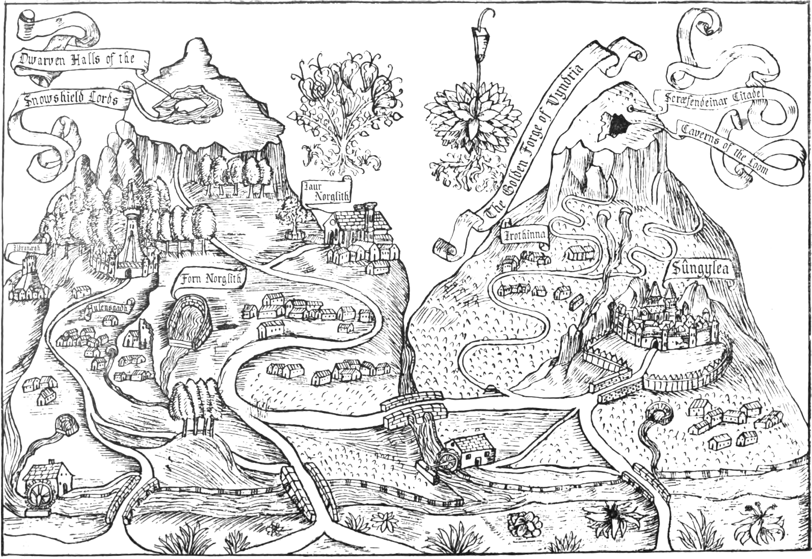 Eilarun Stylistic Map 600 - Il Guerrin Meschino (1600x1098), Png Download