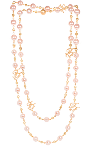 Pink Necklace With Faux - Necklace (556x500), Png Download