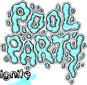 Ignite Pool Party - Cartoon Pool Party Animated Gif (371x366), Png Download