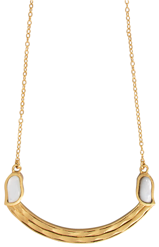 Christina Greene Mother Of Pearl Curved Bar Necklace - Necklace (544x800), Png Download