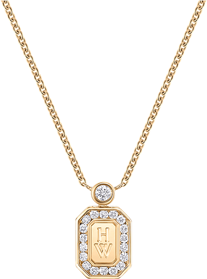 Hw Logo Yellow Gold Pendant Harry Winston - Tiffany Necklace Pink Diamond (1200x800), Png Download
