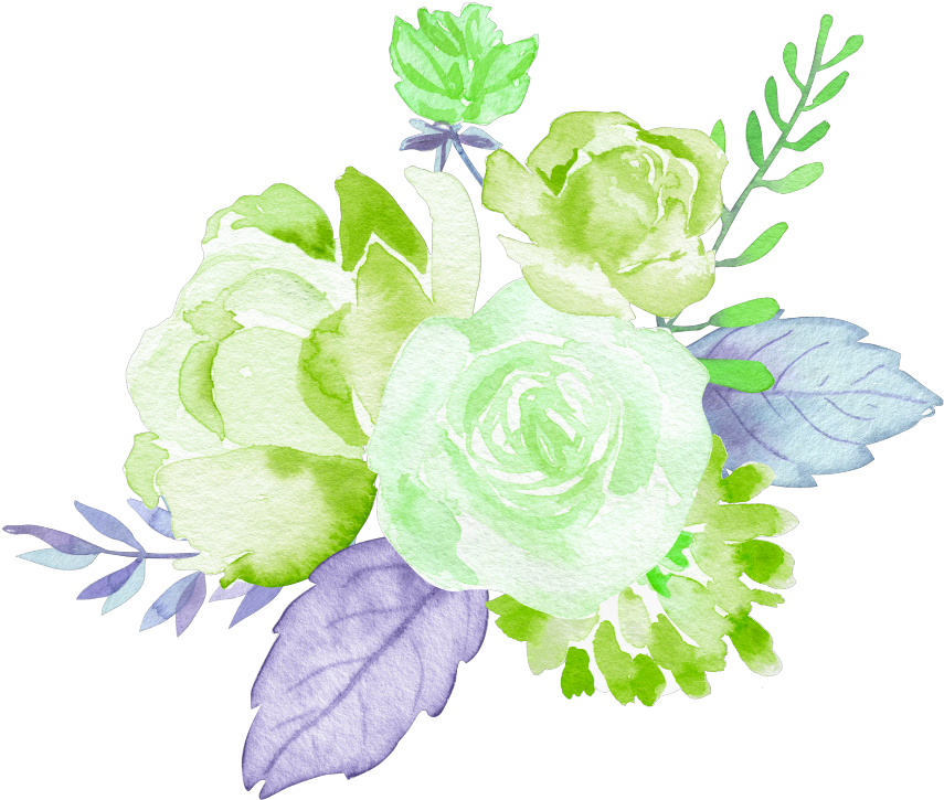Roses Green Garden Flowers Watercolor Kpop - Garden Roses (1024x1024), Png Download