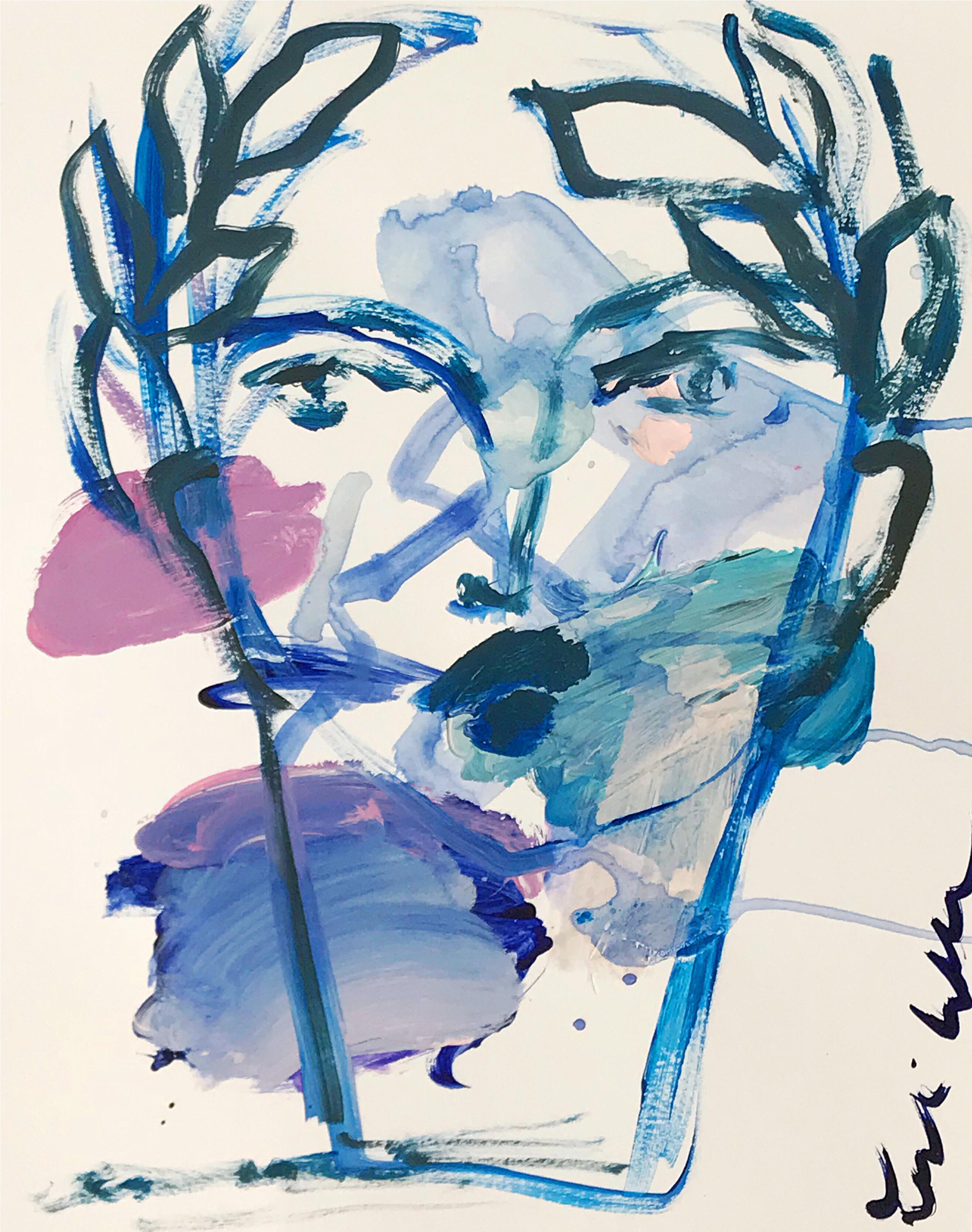 Acrylic Drawing Portrait - Paper (2929x3712), Png Download