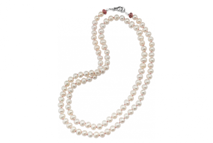 Ribbon Clasp Pearl Necklace - New Orleans (725x487), Png Download