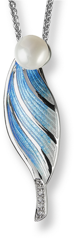 Nicole Barr Designs Sterling Silver Shell Necklace - Blue And White Shell Necklace - Sterling Silver 18 (800x800), Png Download