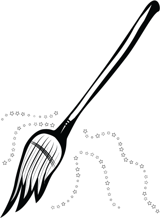 Free Clip Art, Witch Broom Clip Art, Vector Clip Art, - Clip Art (612x792), Png Download